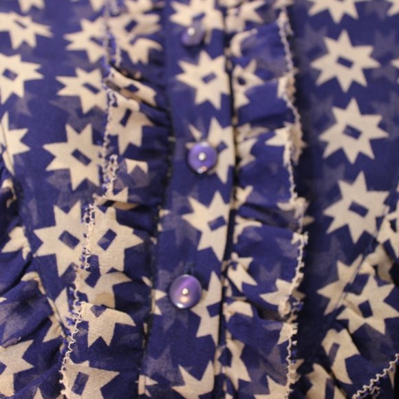 DVF 100% Silk Top Blouse Tassels Western Tank - Picture 5 of 13